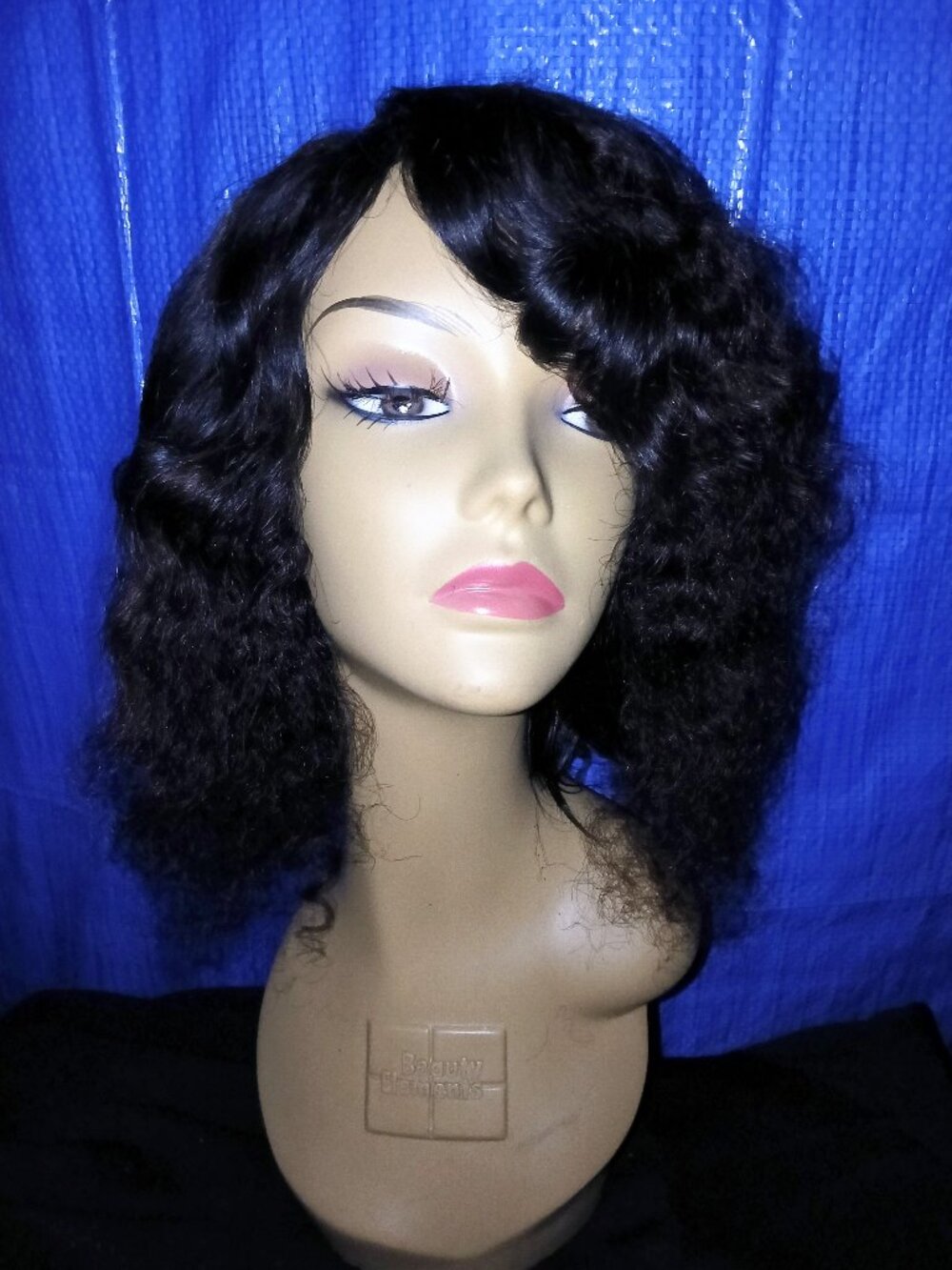 10" Bohemian Afro curly bob style virgin human hair wig